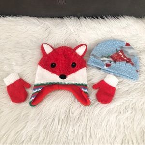 Kids Fox hat and mittens 2T-5T